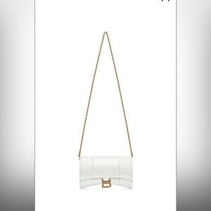 Balenciaga
Hourglass Wallet With Chain Crocodile Embossed